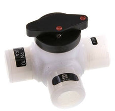 PFA 3-way Ball Valve G 1/2'' FKM Vacuum