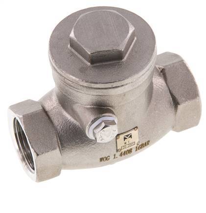G 3/4'' Stainless Steel Swing Check Valve 16 bar (232 psi) Metal Seal