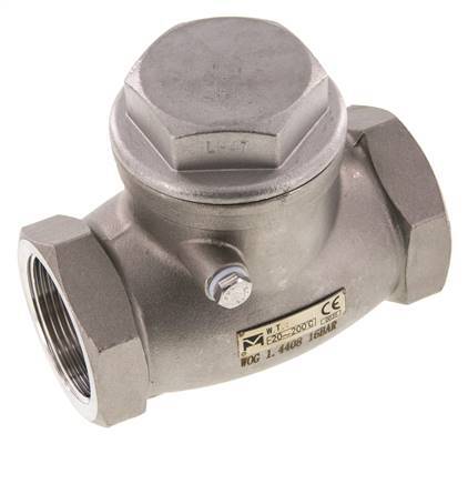 G 2'' Stainless Steel Swing Check Valve 16 bar (232 psi) Metal Seal