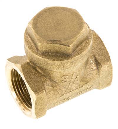 G 3/4'' Brass Swing Check Valve 12 bar (174 psi) NBR Soft Seal