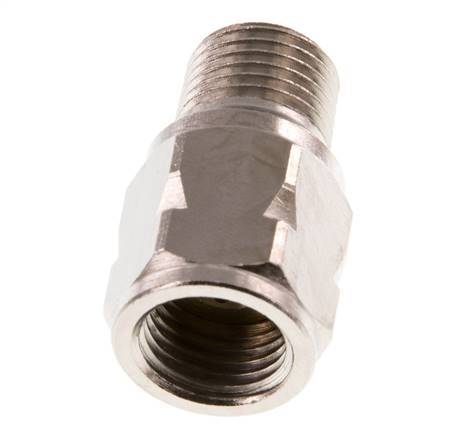 R/Rp 1/4'' M/F Mini Check Valve Nickel-Plated Brass 10 bar (145 psi) NBR With Spring