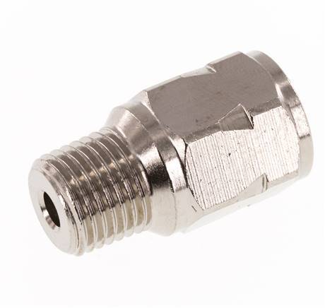 R/Rp 1/4'' M/F Mini Check Valve Nickel-Plated Brass 10 bar (145 psi) NBR No Spring