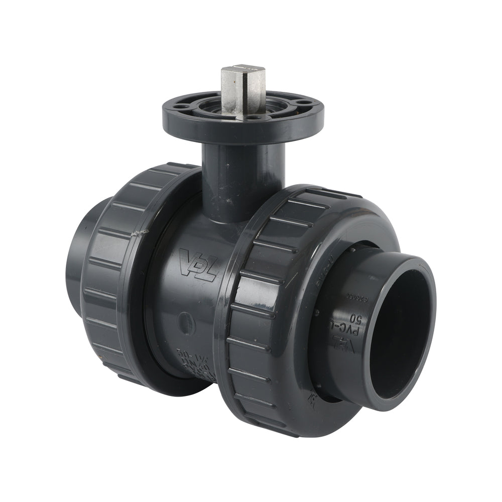 32mm 2-Way PVC Ball Valve ISO-Top Socket - 614 - VDL