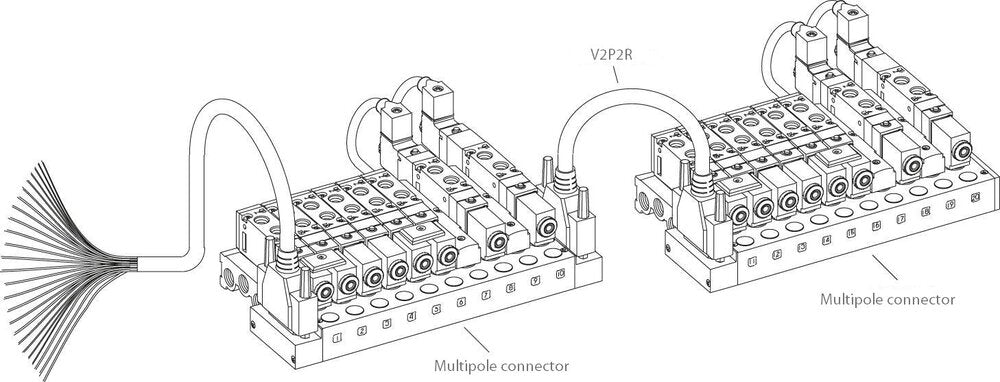 10x Multipole-Connector YPC SF2000 Valves 24VDC