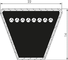 Classic Imperial V-belt C84 22x14 Li-2134mm Ld-2192mm DIN 2215