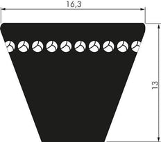 Metric Cogged V-belt XPB 16.3x13 Li-4190mm Ld-4250mm DIN 7753